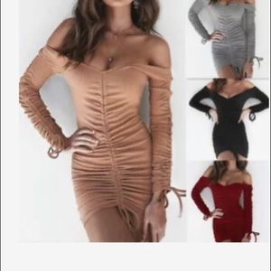 New women’s sexy long sleeve off shoulder dress